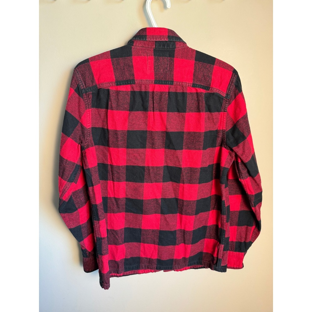Hollister Mens Red Black Buffalo Plaid Flannel Shirt Small Lumberjack Cabin Cozy - Picture 5 of 11
